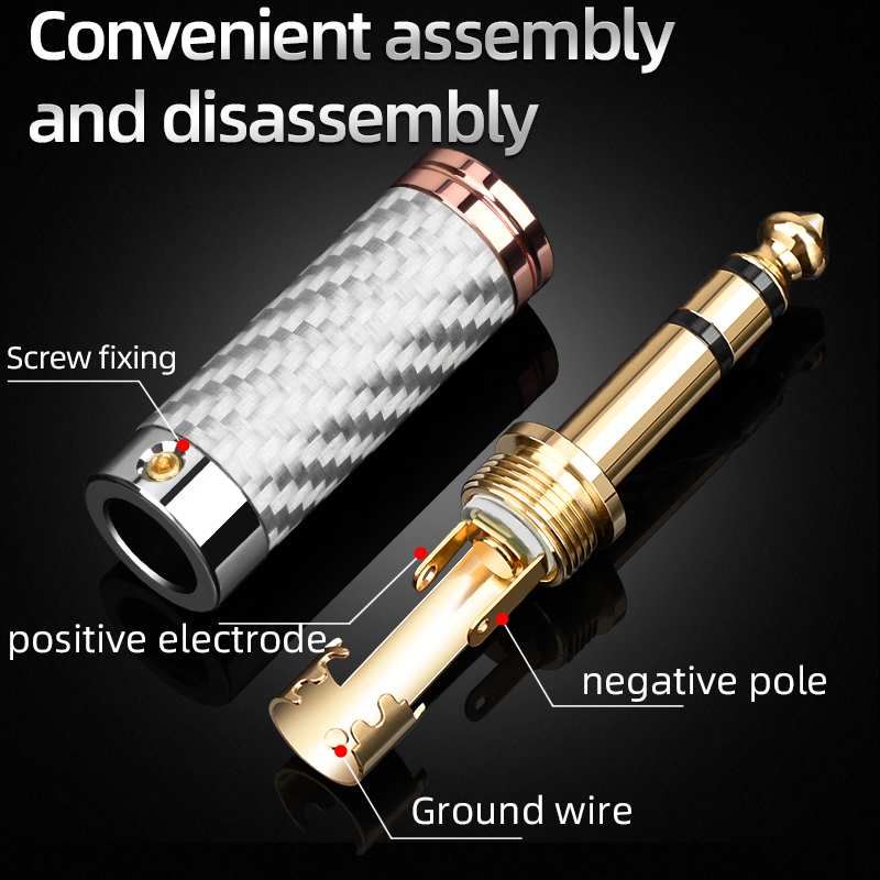 Trs Cable - ATAUDIO 4 ADET 6.5mm Fiş Rodyum