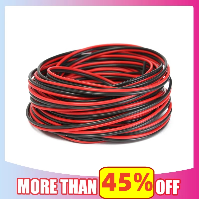 Audio Jumper Wire - Kırmızı ve Siyah 5/10m Hoparlör Kablosu,
