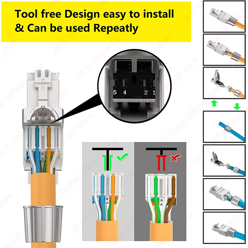 JEYI CAT7 6A RJ45 Konektörü 8P - Rj45 Jack incelemesi ve fiyatı